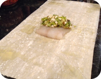 Cod in Filo Pastry with Leek & Bacon Sauce Recipe