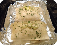 Cod in Filo Pastry with Leek & Bacon Sauce Recipe