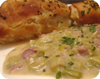 Cod in Filo Pastry with Leek & Bacon Sauce Recipe