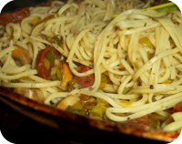 Pepper Spaghetti with Chorizo