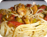 Pepper Spaghetti with Chorizo