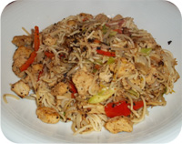 Singapore Spicy Noodles with Quorn
